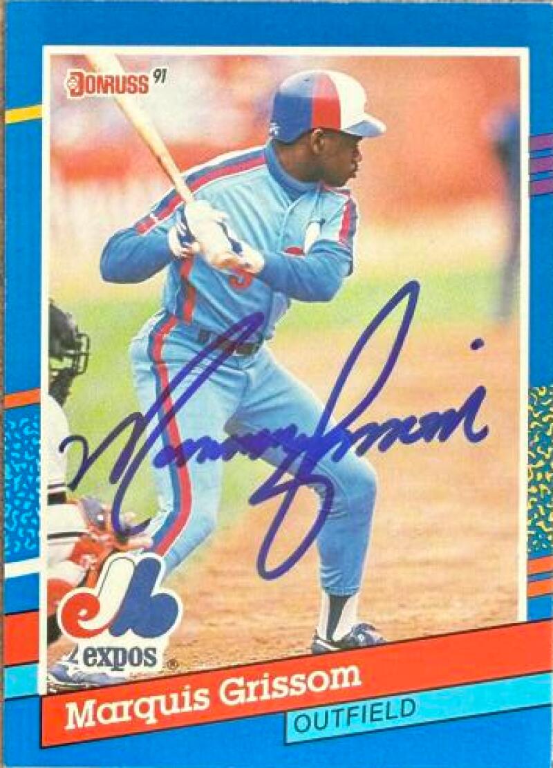 Marquis Grissom Signed 1991 Donruss Baseball Card - Montreal Expos #307