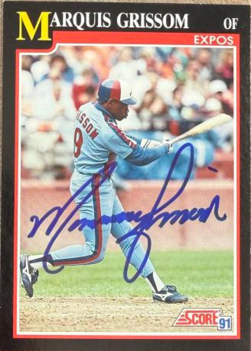 Marquis Grissom Signed 1991 Score Baseball Card - Montreal Expos #234