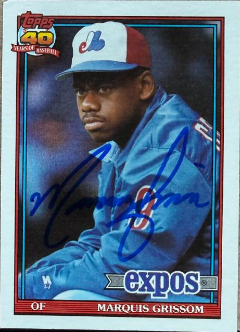 Marquis Grissom Signed 1991 Topps Baseball Card - Montreal Expos #283