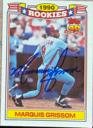 Marquis Grissom Signed 1991 Topps Glossy Rookies Baseball Card - Montreal Expos #10