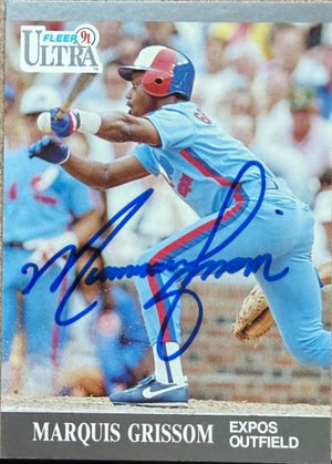 Marquis Grissom Signed 1991 Fleer Ultra Baseball Card - Montreal Expos #204