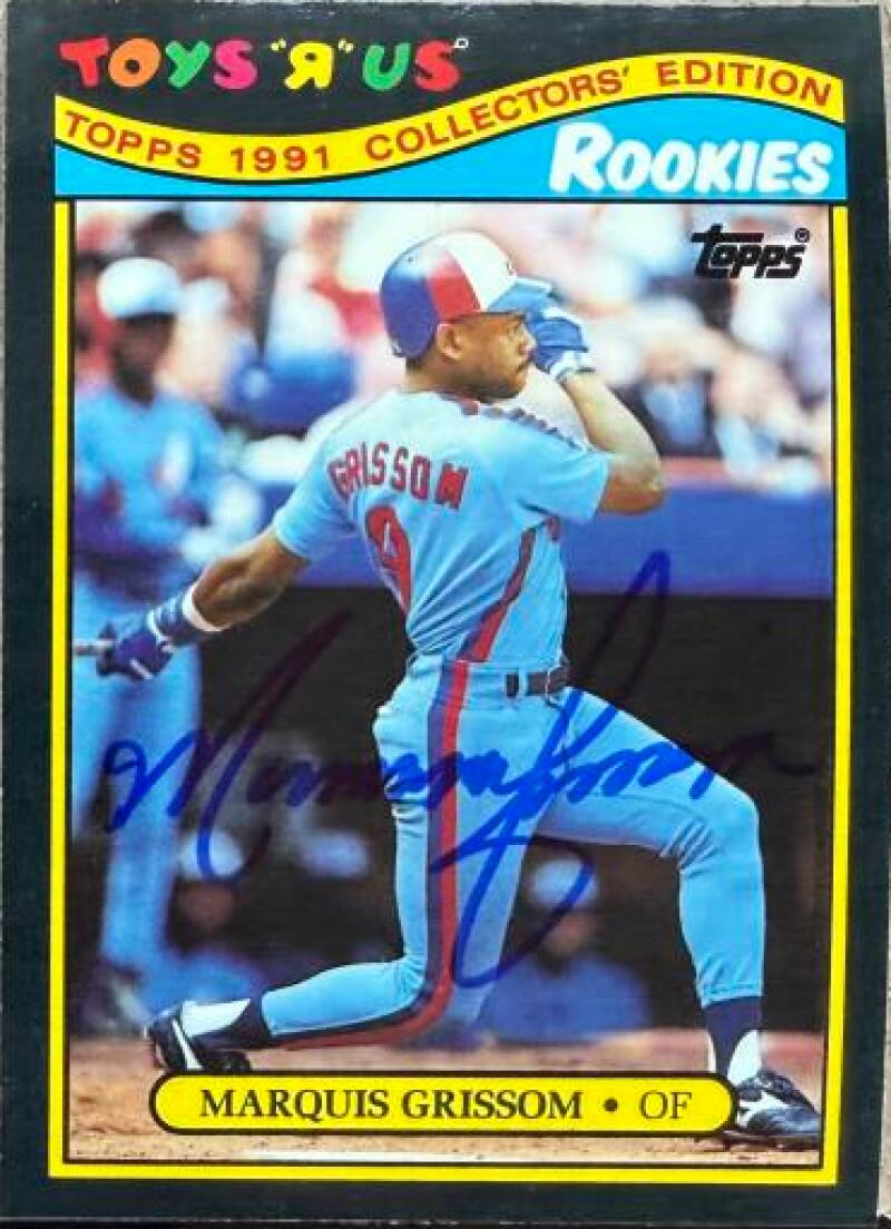 Marquis Grissom Signed 1991 Topps Toys "R" Us Rookies Baseball Card - Montreal Expos #9