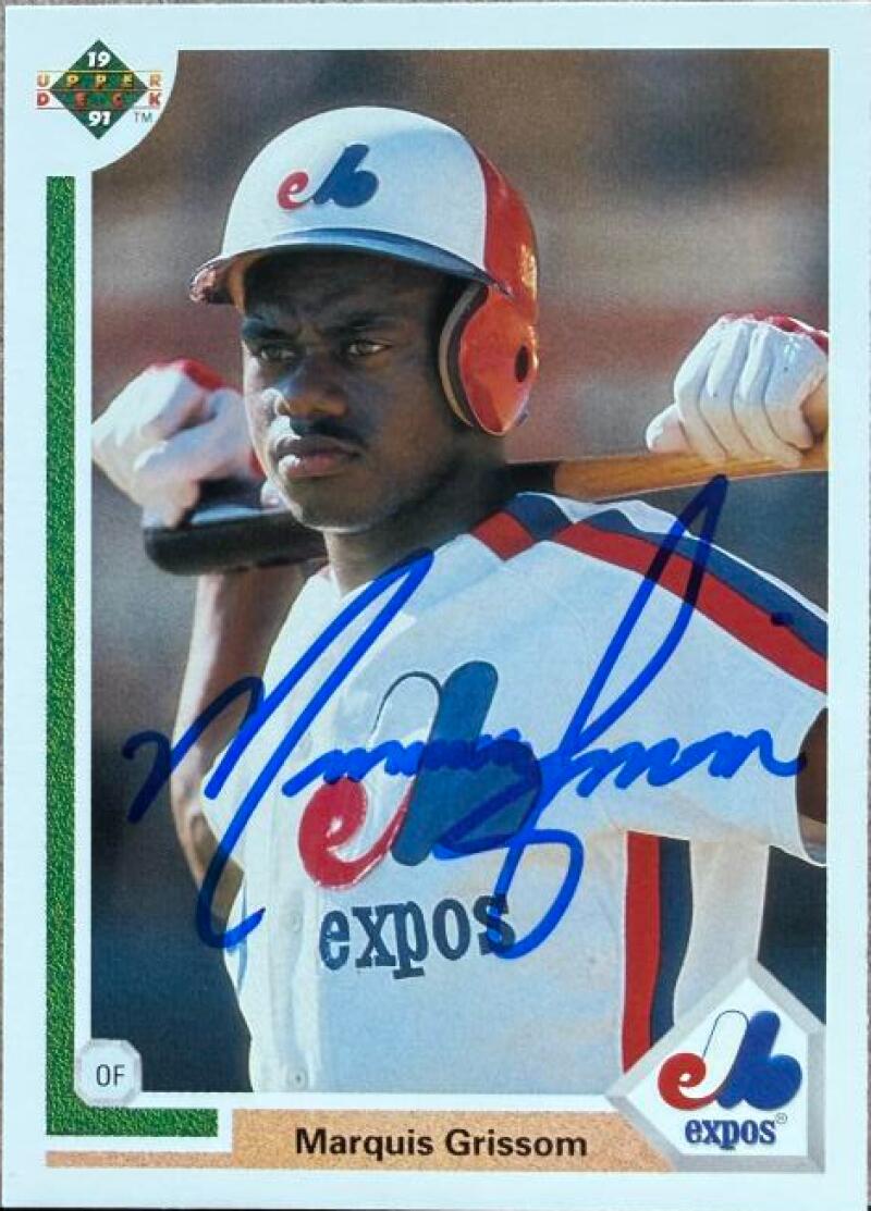 Marquis Grissom Signed 1991 Upper Deck Baseball Card - Montreal Expos #477