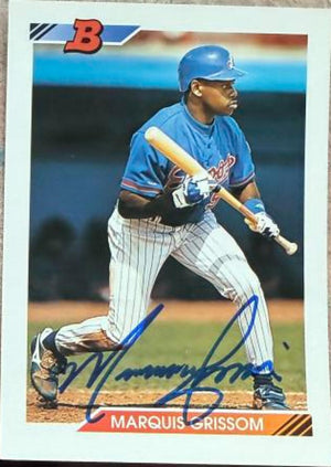 Marquis Grissom Signed 1992 Bowman Baseball Card - Montreal Expos #14
