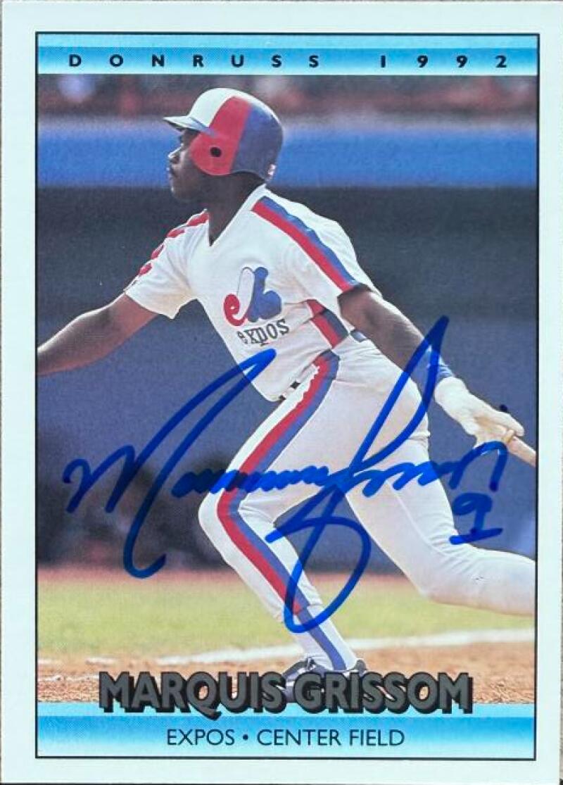 Marquis Grissom Signed 1992 Donruss Baseball Card - Montreal Expos #137