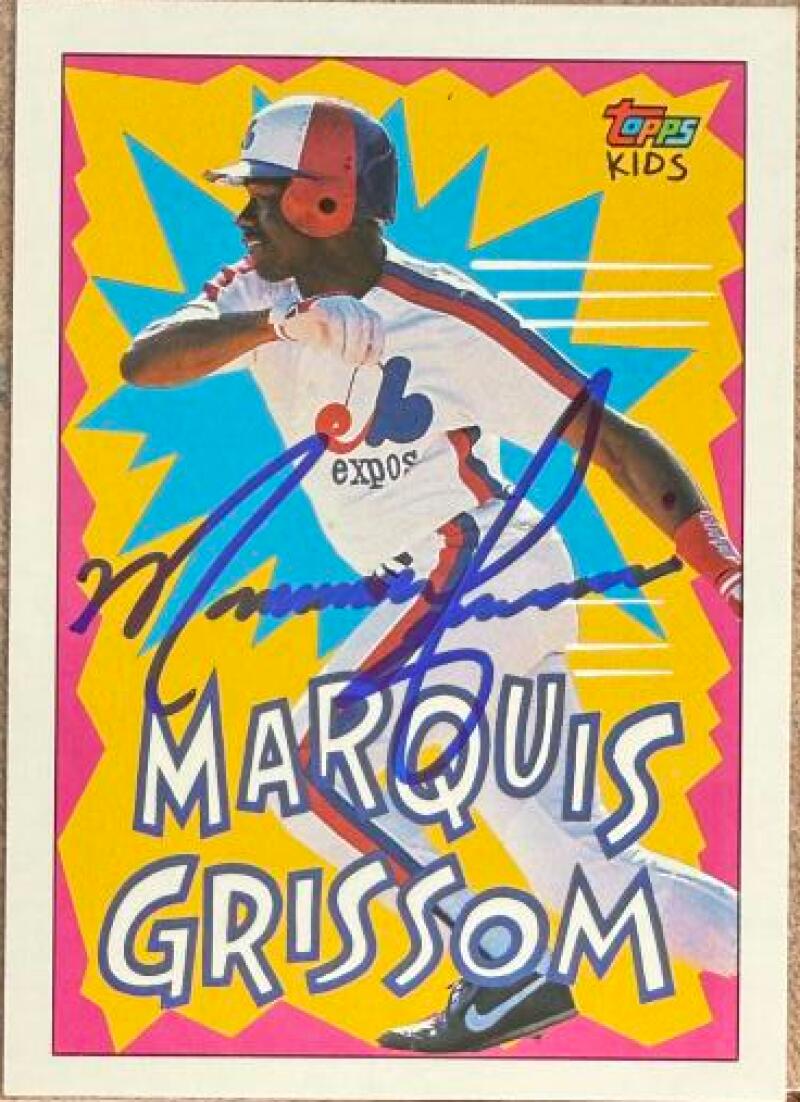 Marquis Grissom Signed 1992 Topps Kids Baseball Card - Montreal Expos #8