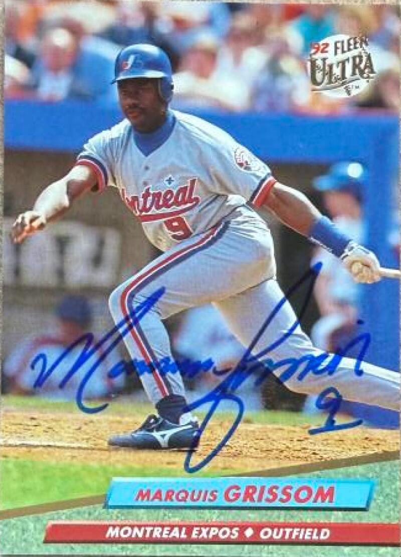Marquis Grissom Signed 1992 Fleer Ultra Baseball Card - Montreal Expos #518