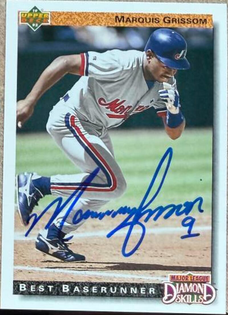 Marquis Grissom Signed 1992 Upper Deck Baseball Card - Montreal Expos #719