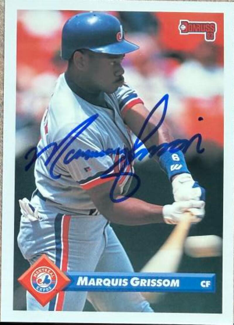 Marquis Grissom Signed 1993 Donruss Baseball Card - Montreal Expos #300