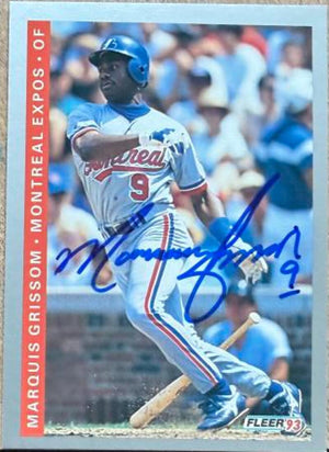 Marquis Grissom Signed 1993 Fleer Baseball Card - Montreal Expos #461