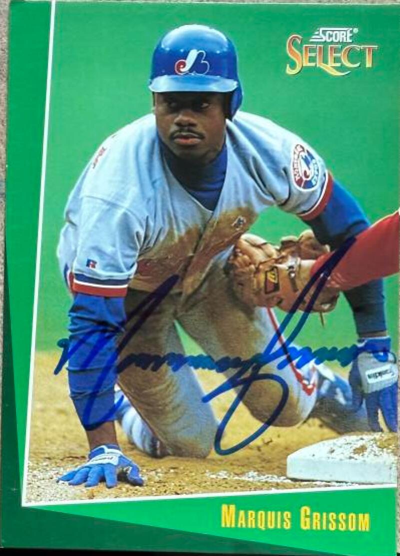 Marquis Grissom Signed 1993 Score Select Baseball Card - Montreal Expos #99