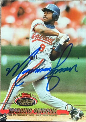 Marquis Grissom Signed 1993 Stadium Club Baseball Card - Montreal Expos #598