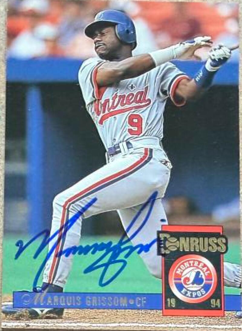 Marquis Grissom Signed 1994 Donruss Baseball Card - Montreal Expos #37