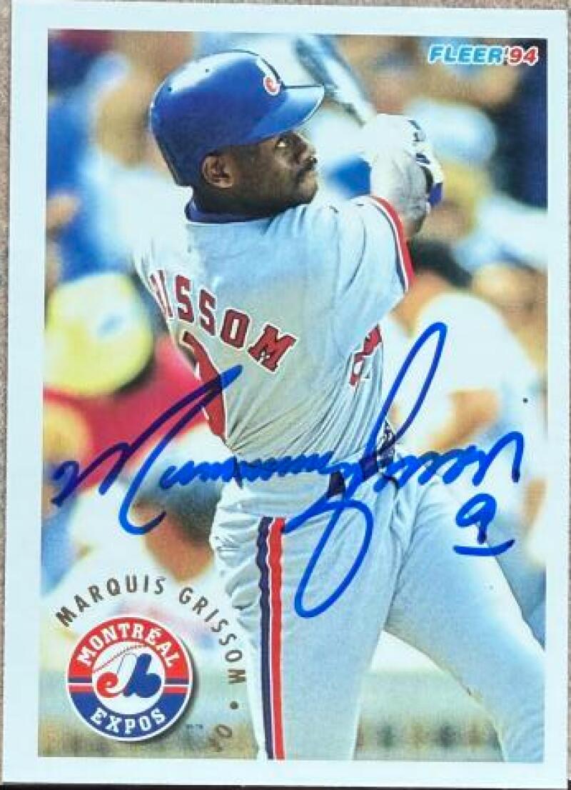 Marquis Grissom Signed 1994 Fleer Baseball Card - Montreal Expos #540