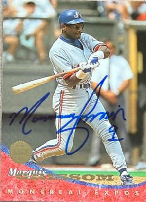 Marquis Grissom Signed 1994 Leaf Baseball Card - Montreal Expos #174
