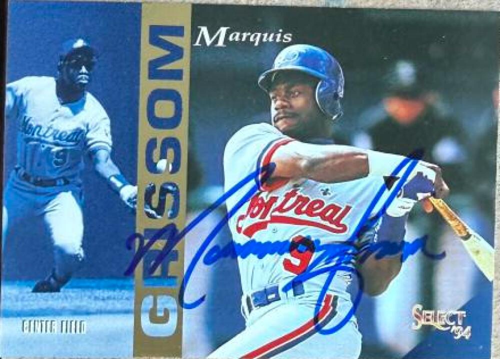 Marquis Grissom Signed 1994 Score Select Baseball Card - Montreal Expos #242