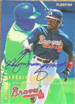 Marquis Grissom Signed 1995 Fleer Update Baseball Card - Atlanta Braves