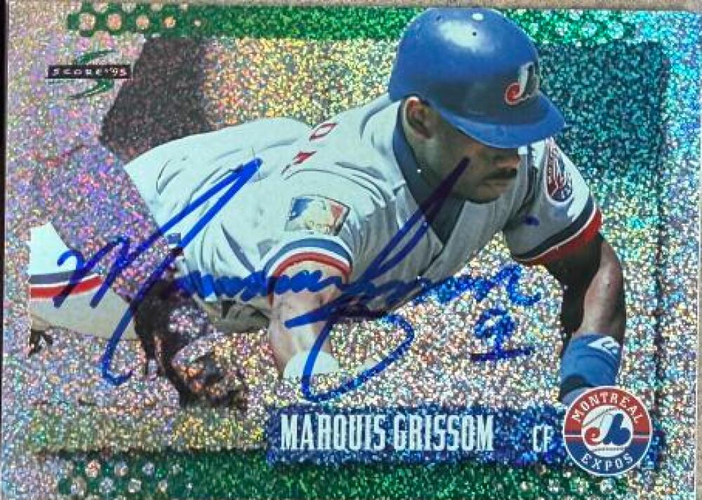 Marquis Grissom Signed 1995 Score Platinum Baseball Card - Montreal Expos