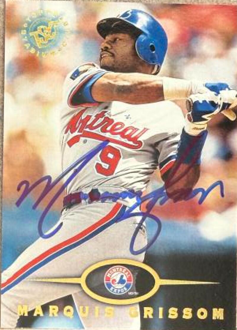 Marquis Grissom Signed 1995 Stadium Club Baseball Card - Montreal Expos #440