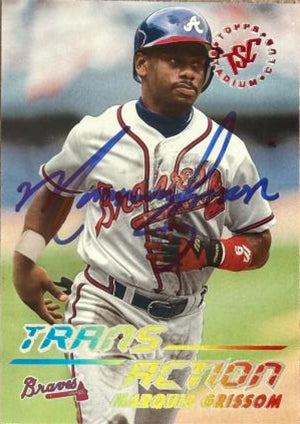 Marquis Grissom Signed 1995 Stadium Club Baseball Card - Atlanta Braves #617