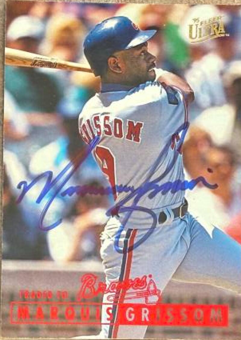 Marquis Grissom Signed 1995 Fleer Ultra Baseball Card - Atlanta Braves #403