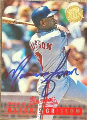 Marquis Grissom Signed 1995 Fleer Ultra Gold Medallion Baseball Card - Atlanta Braves #403