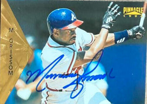 Marquis Grissom Signed 1996 Pinnacle Baseball Card - Atlanta Braves #98