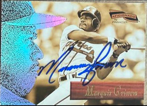 Marquis Grissom Signed 1996 Pinnacle Aficionado Baseball Card - Atlanta Braves #63