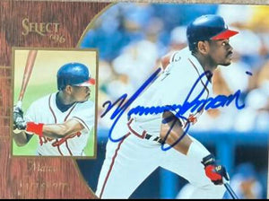 Marquis Grissom Signed 1996 Score Select Baseball Card - Atlanta Braves #113