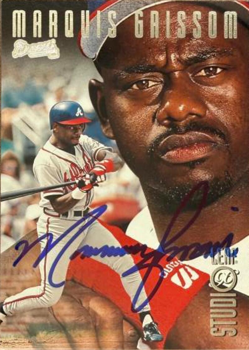 Marquis Grissom Signed 1996 Studio Baseball Card - Atlanta Braves #20