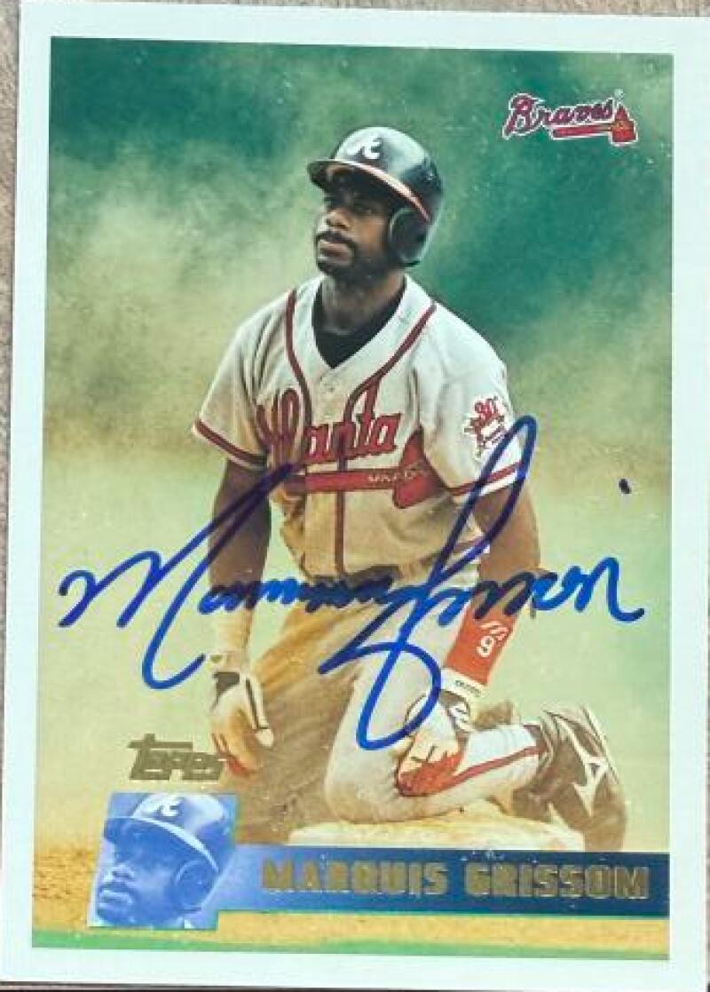 Marquis Grissom Signed 1996 Topps Baseball Card - Atlanta Braves #297