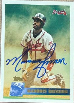 Marquis Grissom Signed 1996 Topps Baseball Card - Atlanta Braves #297