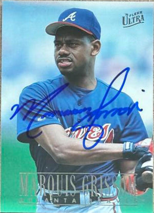 Marquis Grissom Signed 1996 Fleer Ultra Baseball Card - Atlanta Braves #155