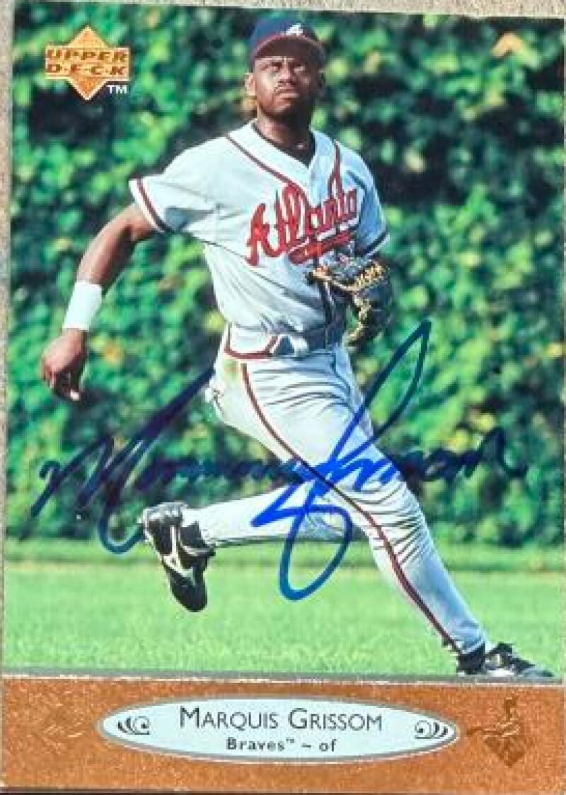 Marquis Grissom Signed 1996 Upper Deck Baseball Card - Atlanta Braves #8