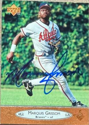 Marquis Grissom Signed 1996 Upper Deck Baseball Card - Atlanta Braves #8