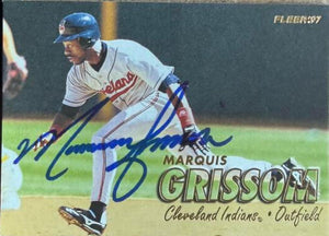 Marquis Grissom Signed 1997 Fleer Baseball Card - Cleveland Indians #640