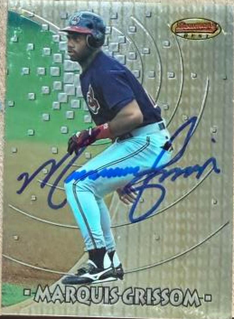 Marquis Grissom Signed 1997 Bowman's Best Baseball Card - Cleveland Indians #25