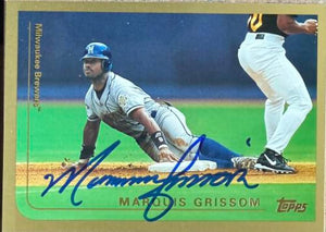 Marquis Grissom Signed 1999 Topps Baseball Card - Milwaukee Brewers #383