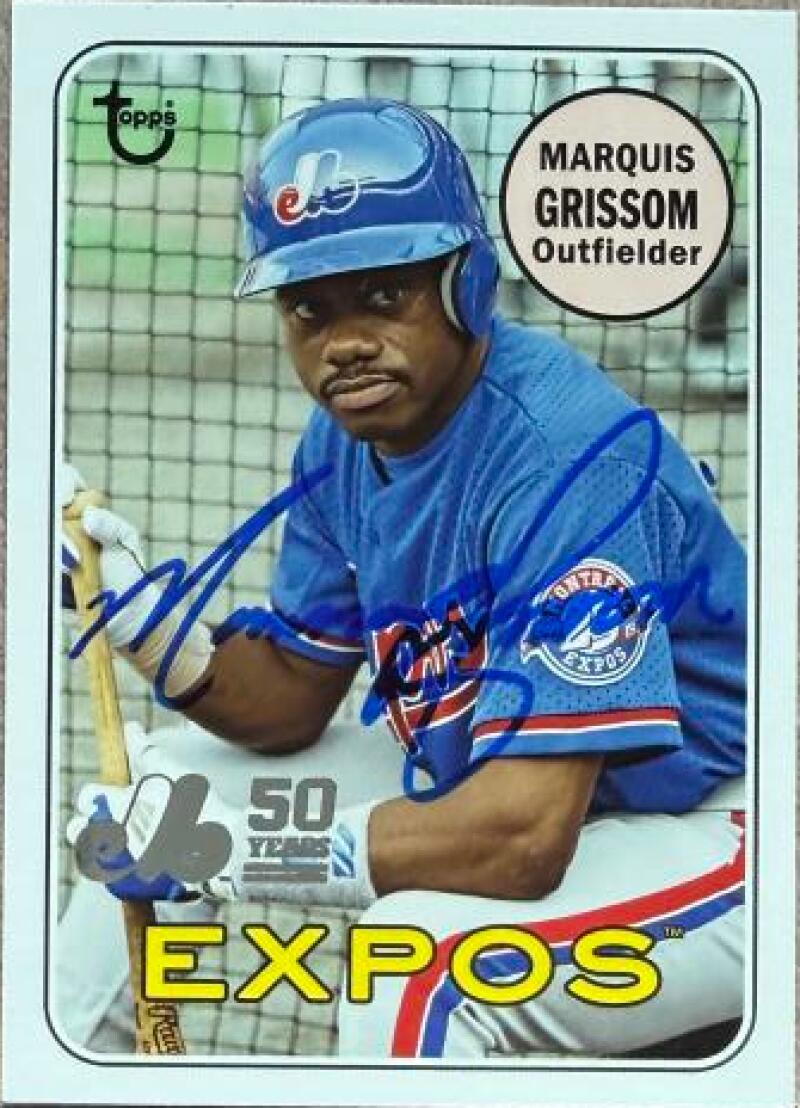 Marquis Grissom Signed 2019 Topps Archives - 50th Anniversary of the Montral Expos Baseball Card - -MG #MTL