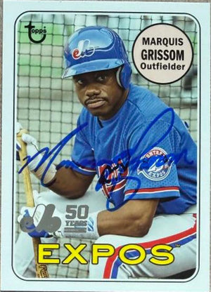 Marquis Grissom Signed 2019 Topps Archives - 50th Anniversary of the Montral Expos Baseball Card - -MG #MTL