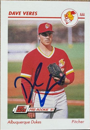 Dave Veres Signed 1991 Line Drive AAA Baseball Card - Albuquerque Dukes #21