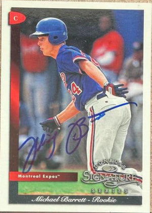 Michael Barrett Signed 1998 Donruss Signature Series Baseball Card - Montreal Expos #137
