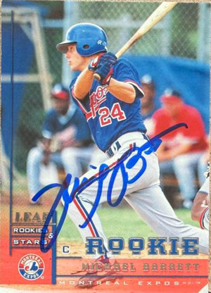 Michael Barrett Signed 1998 Leaf Rookies and Stars Baseball Card - Montreal Expos #330