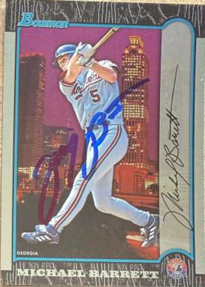 Michael Barrett Signed 1999 Bowman International Baseball Card - Montreal Expos #123