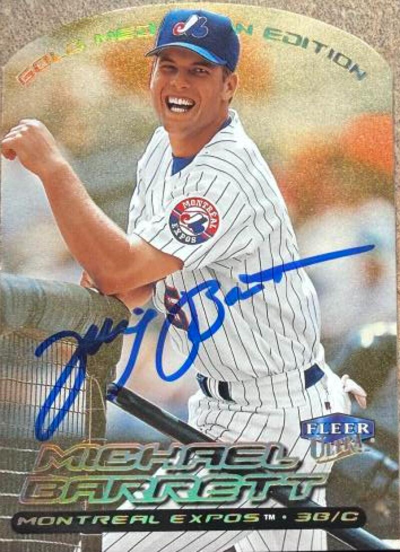 Michael Barrett Signed 2000 Fleer Ultra Gold Medallion G Baseball Card - Montreal Expos #153