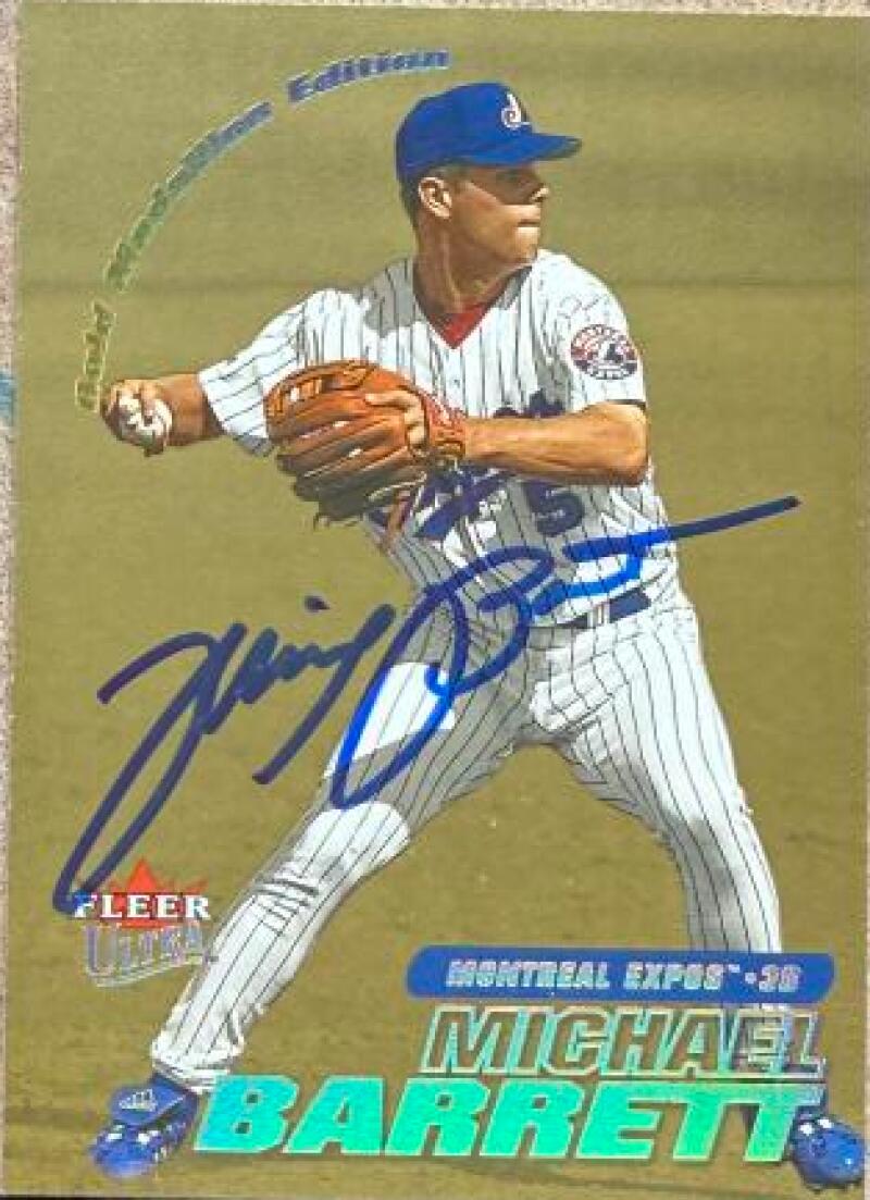 Michael Barrett Signed 2001 Fleer Ultra Gold Medallion Baseball Card - Montreal Expos #19G