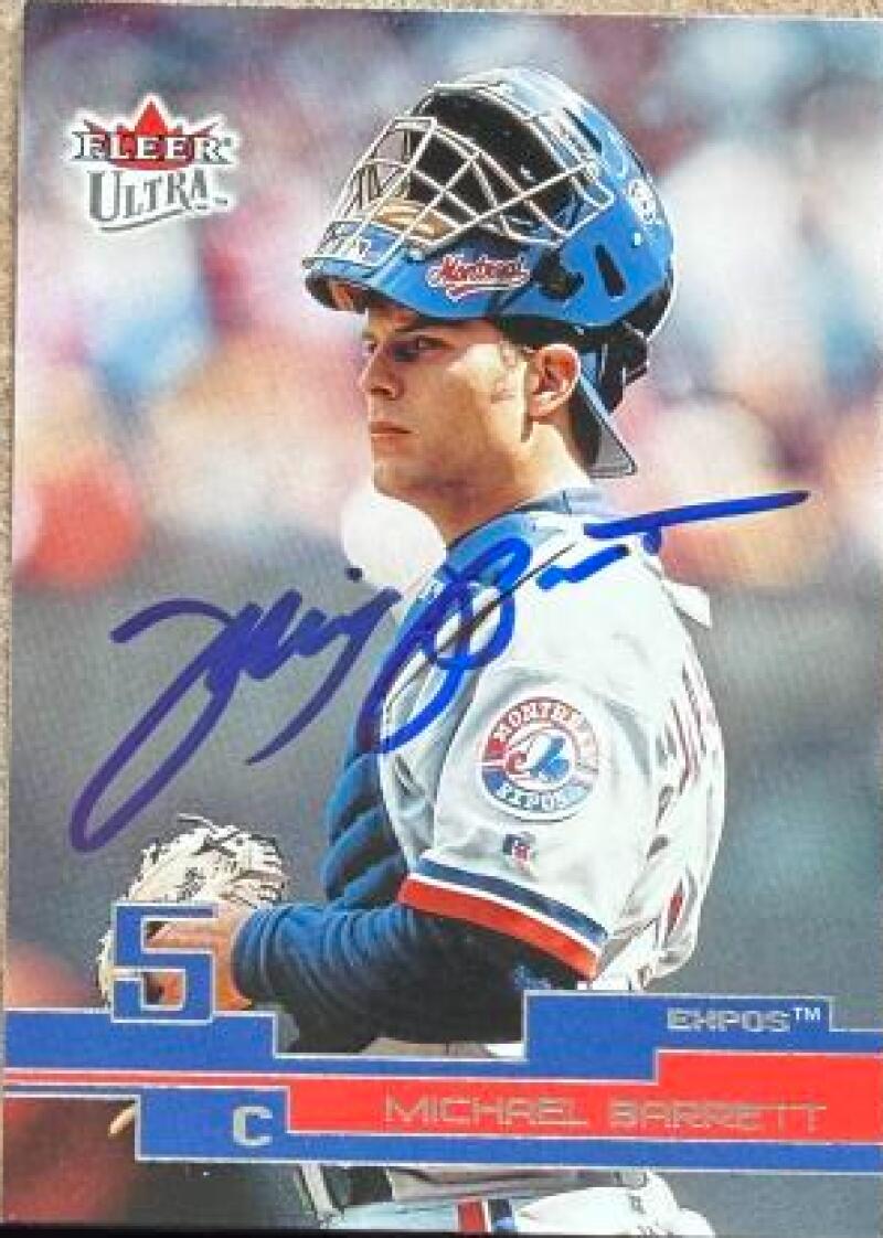 Michael Barrett Signed 2003 Fleer Ultra Baseball Card - Montreal Expos #126