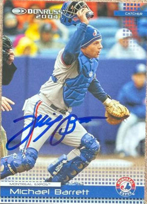 Michael Barrett Signed 2004 Donruss Baseball Card - Montreal Expos #306