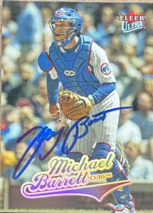 Michael Barrett Signed 2004 Fleer Ultra Baseball Card - Chicago Cubs #256