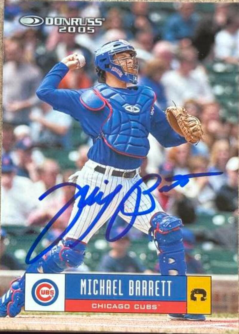 Michael Barrett Signed 2005 Donruss Baseball Card - Montreal Expos #251